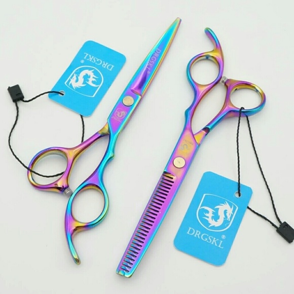CS 🆕DRGSKL 6" Professional Rainbow Hair Shear Set - Picture 2 of 5